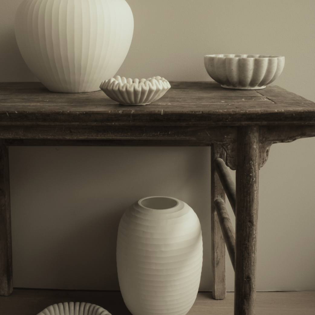 Organic vase 07 - white