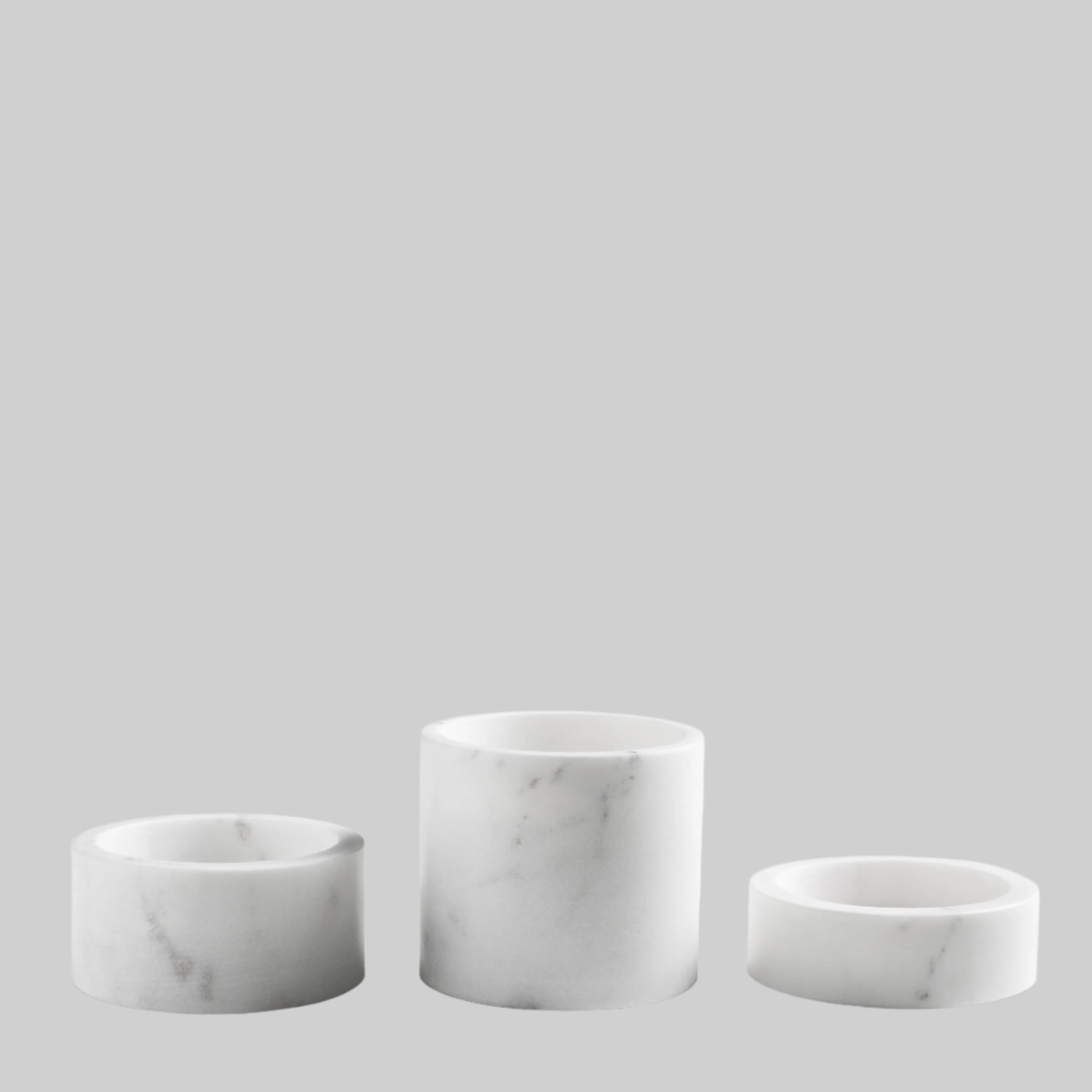 marblelous candleholder small, white