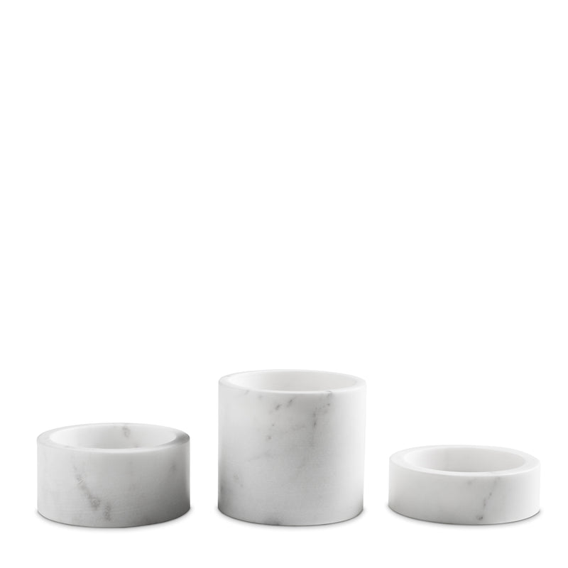 marblelous candleholder small, white