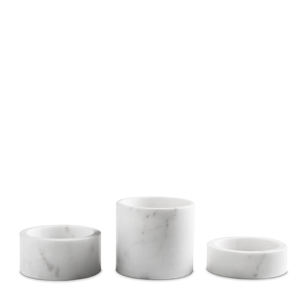 marblelous candleholder medium, white