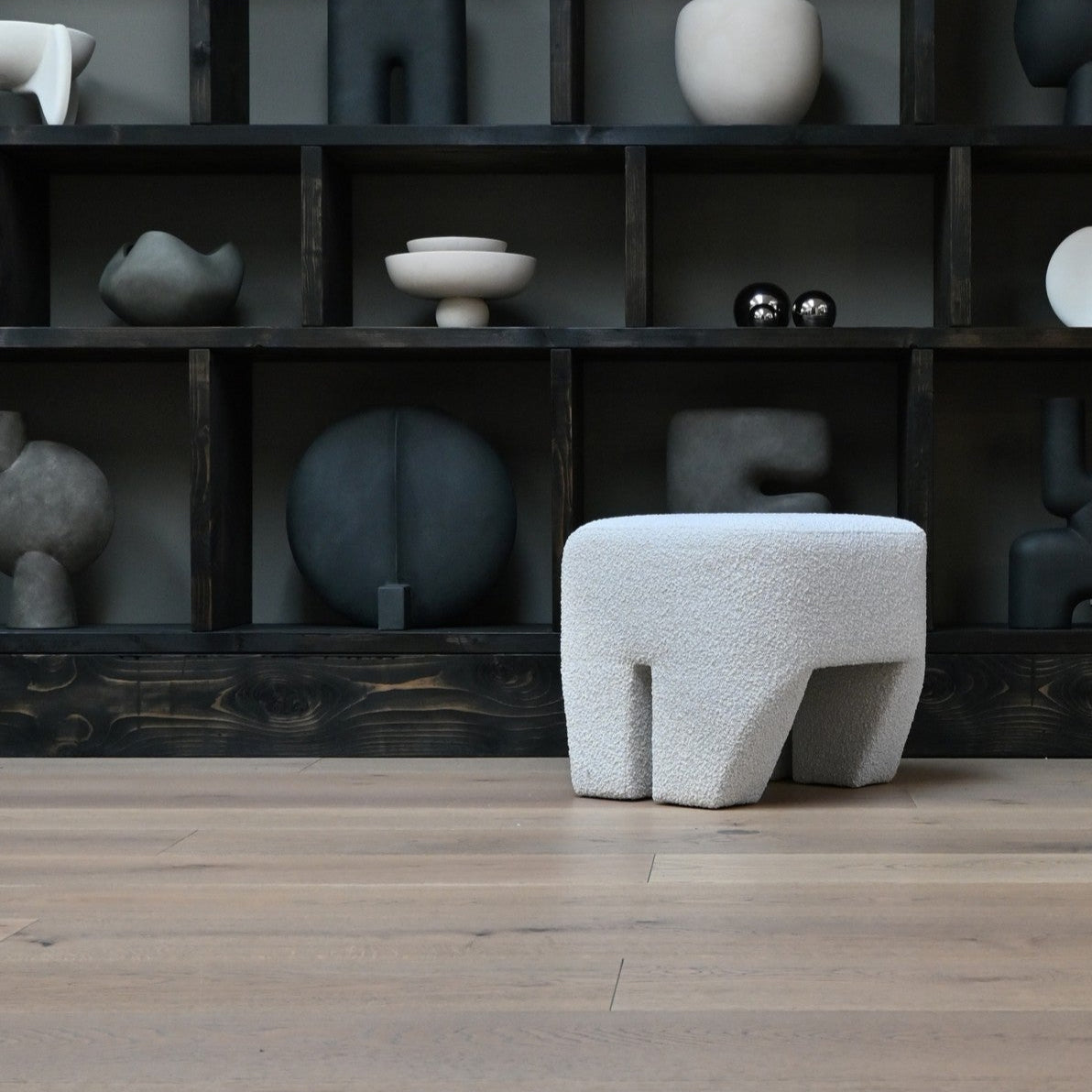 Sculpt Stool - Off White Bouclé