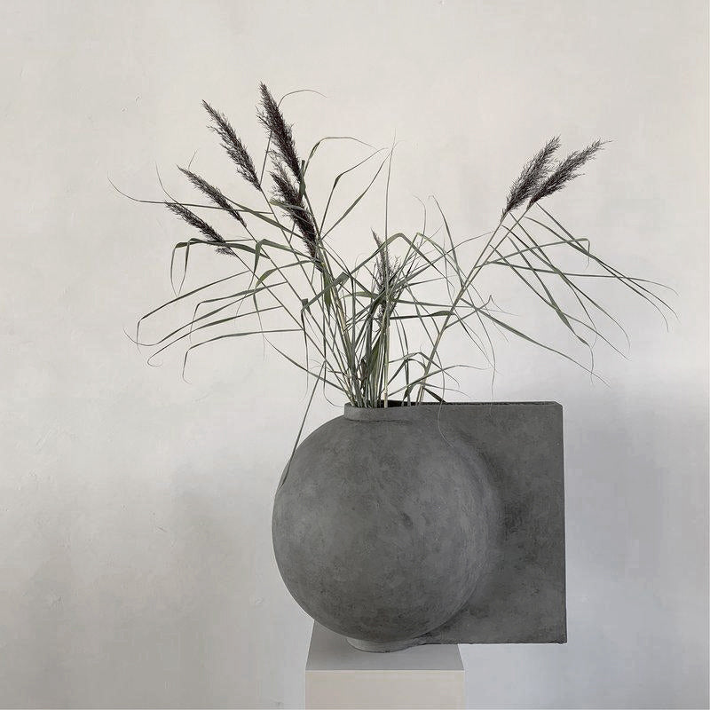 Offset Vase, Mini - Dark Grey