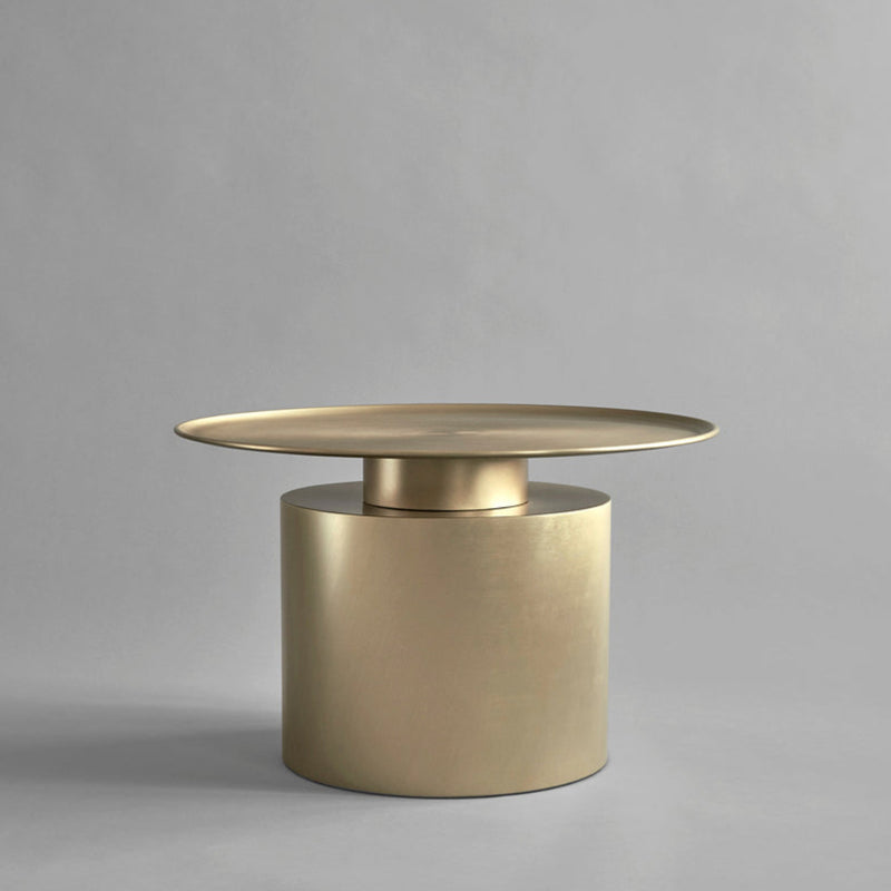 Pillar Coffee Table, Low - Brass Antique