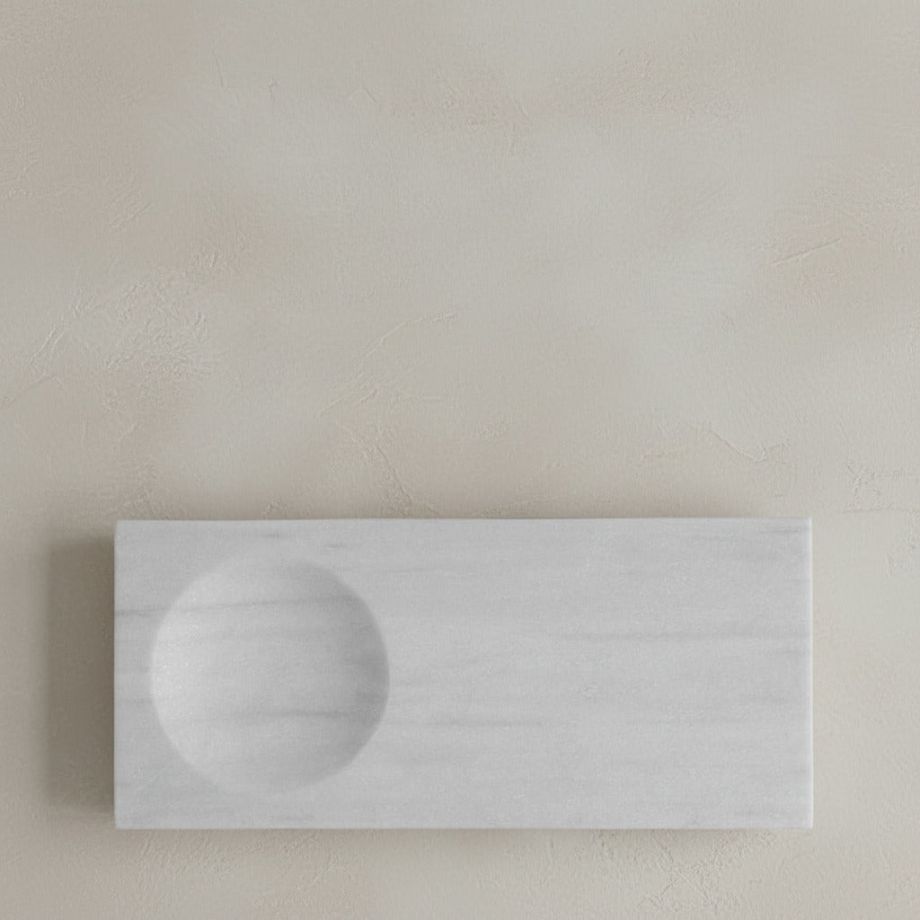 Oka Tray Marble - White