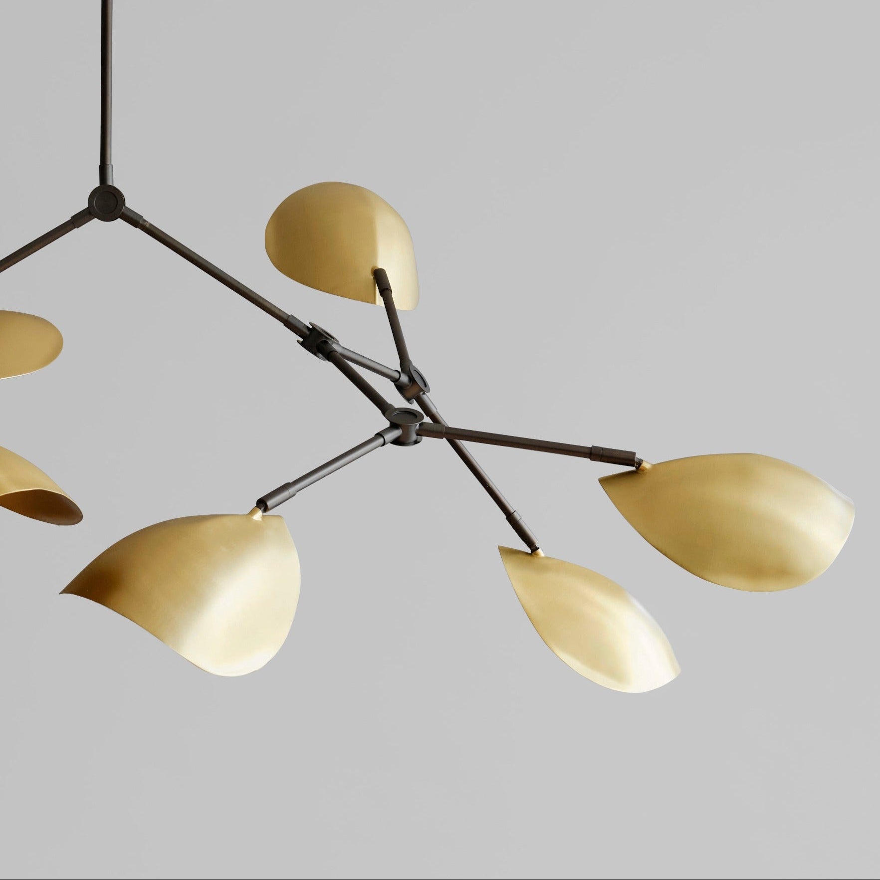 Stingray Chandelier, Brass - Fixture only (Rods & Canopy Additional)
