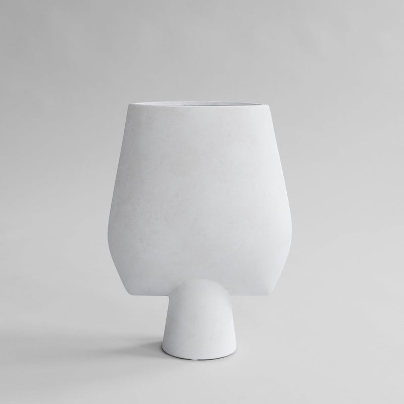 Sphere Vase Square, Big - Bone White