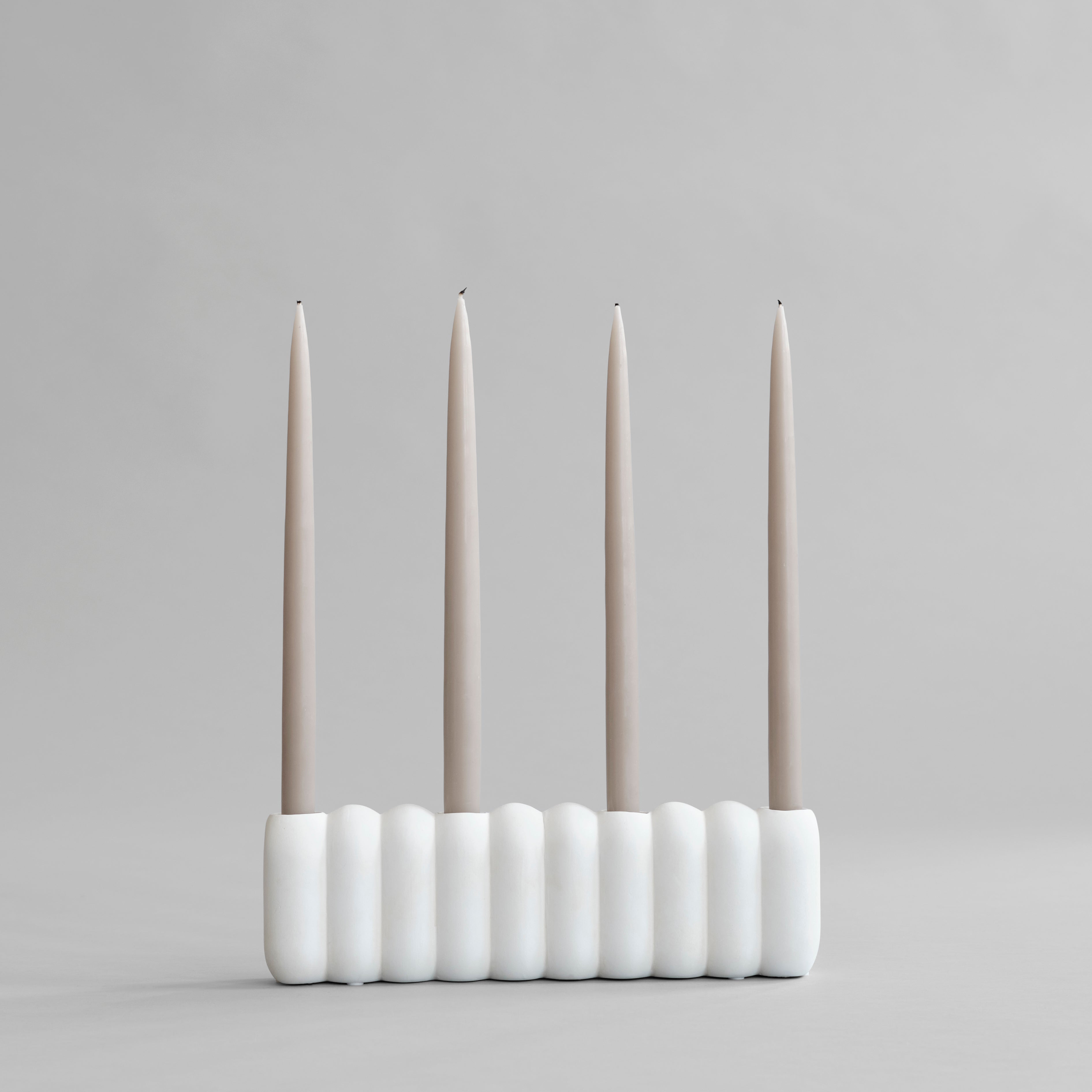 Tube Candleholder, Big - Bone White