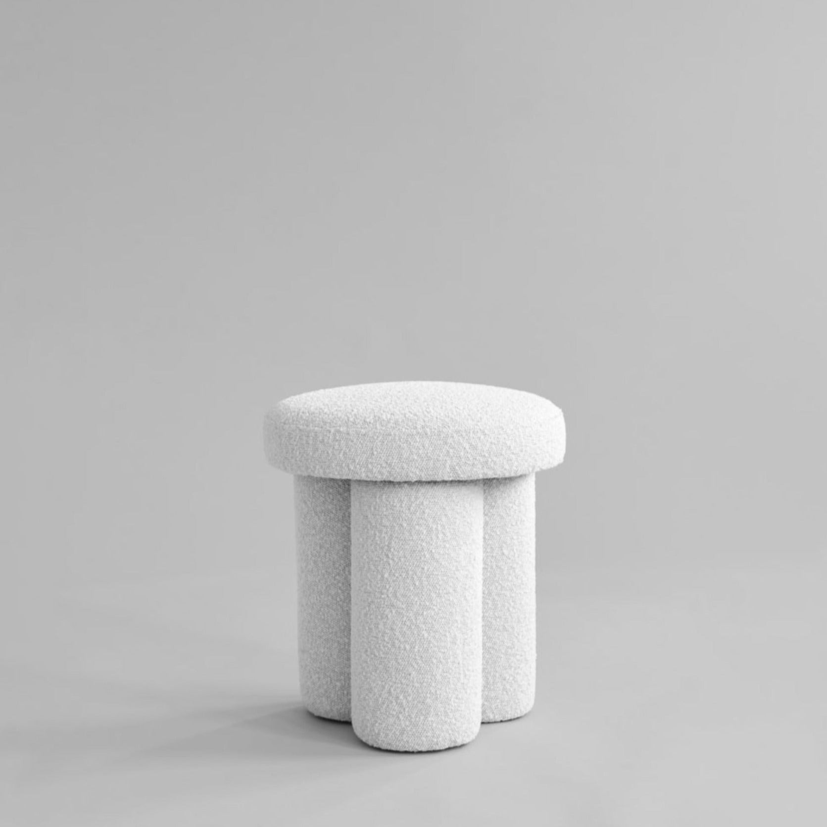 Big Foot Stool - Off White Bouclé