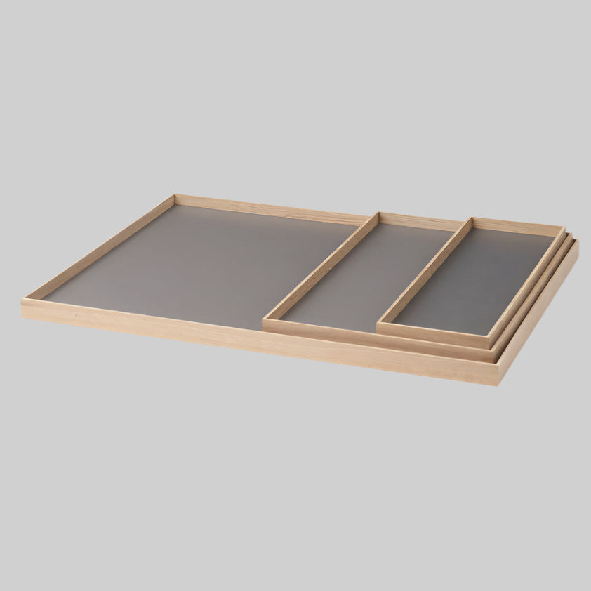 FRAME tray large, oak-grey