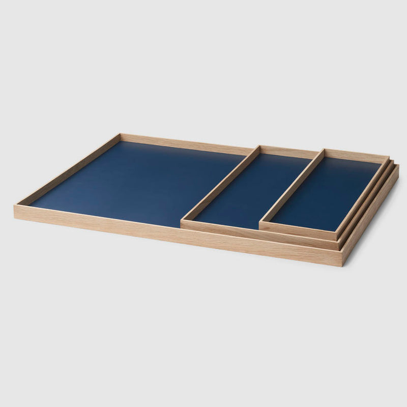 Frame tray large oak/blue