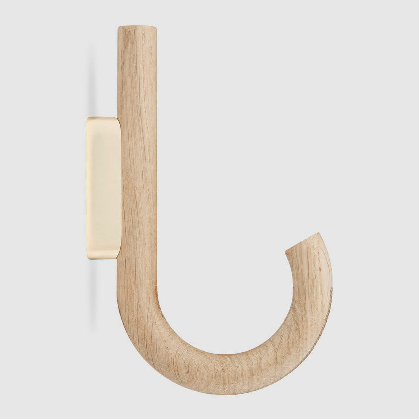 HOOK hanger oak/brass