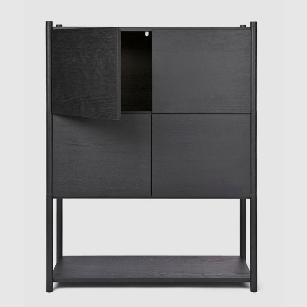Sceene bookcase/cabinet E - black oak
