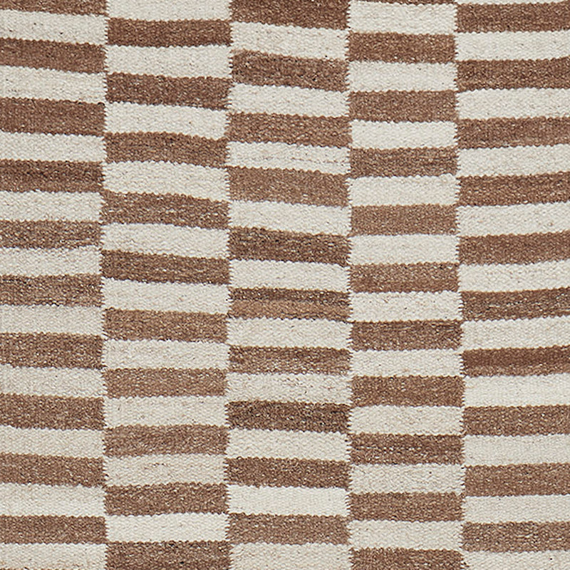 Abeba - White + Brown - Hand Woven Rug