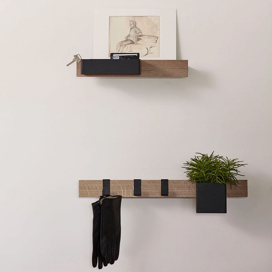 FLEX System magnetic shelf short, oak/black*