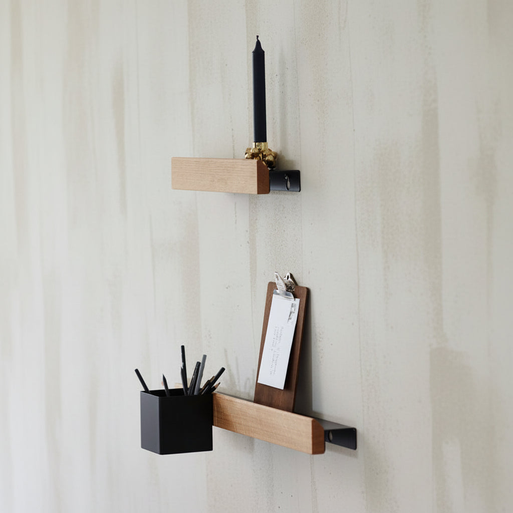 FLEX System magnetic shelf long, oak/black*