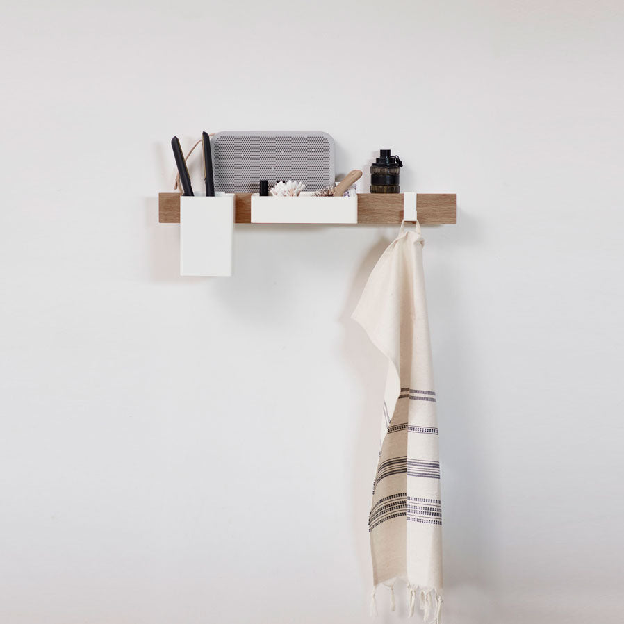 FLEX System magnetic shelf long, oak/white*