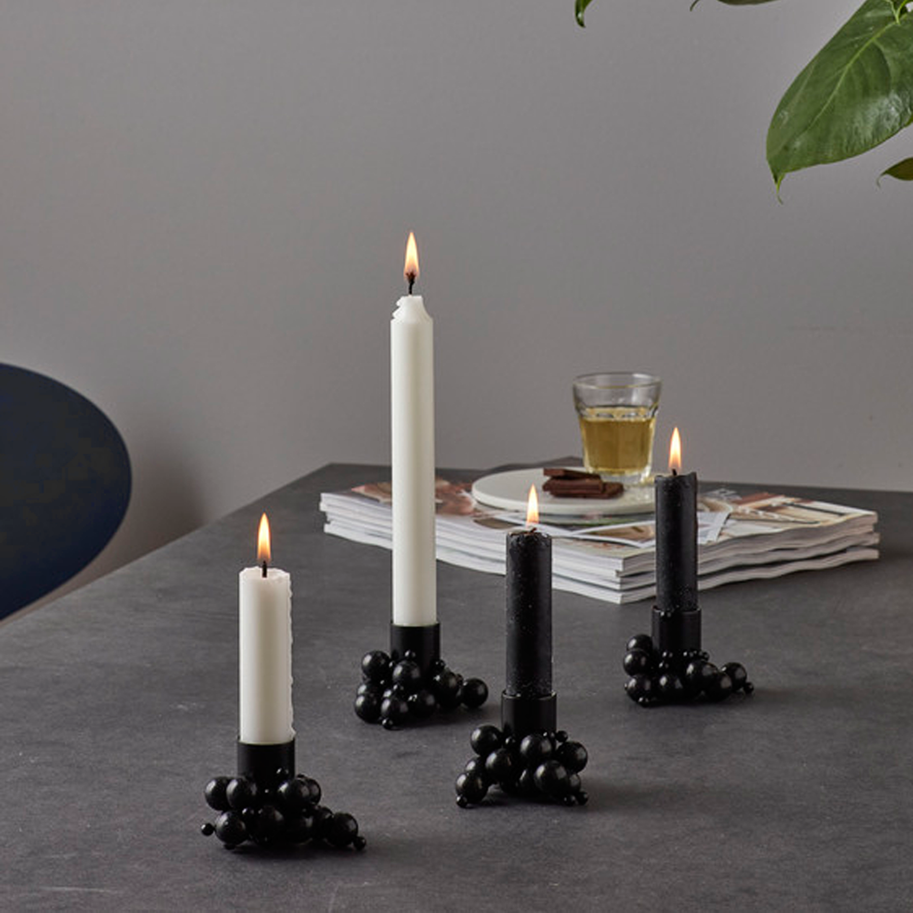MOLEKYL candlelight set of 4, black
