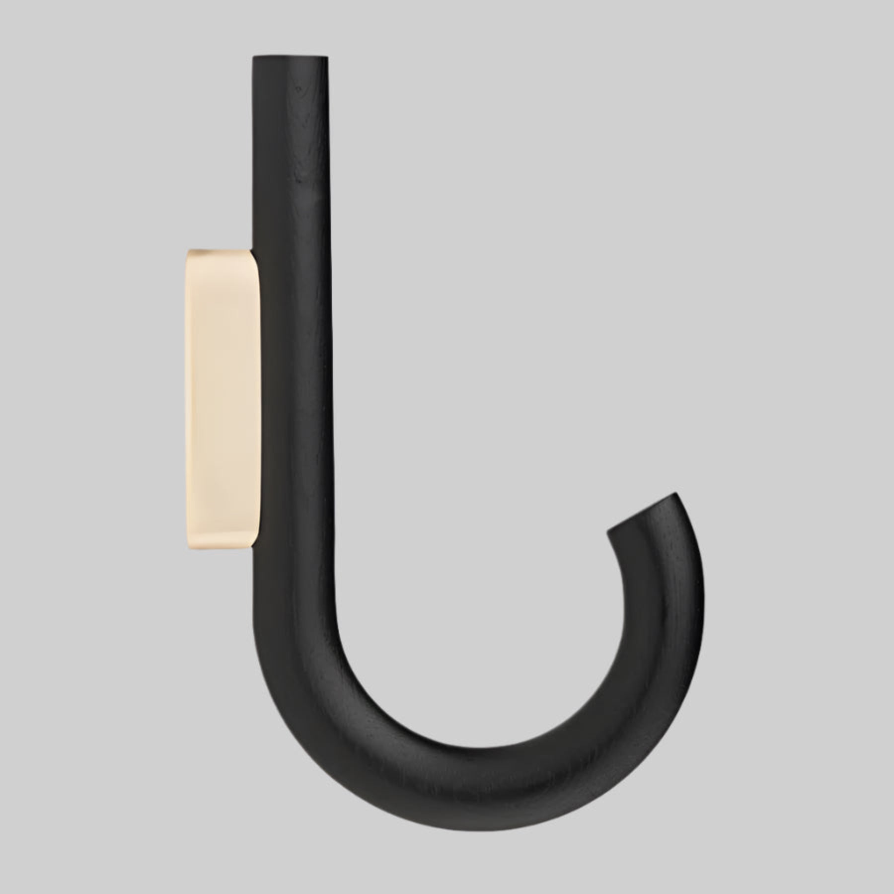 HOOK Large, black oak-brass