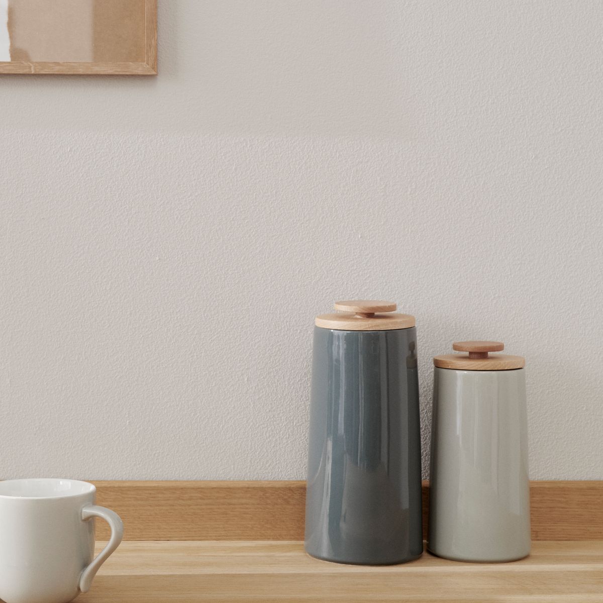 Emma storage jar, small - grey