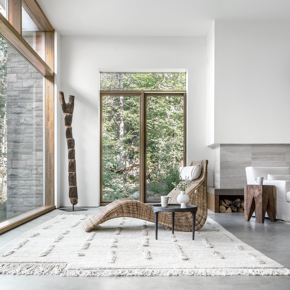 Laine, Natural White - Hand Knotted Rug