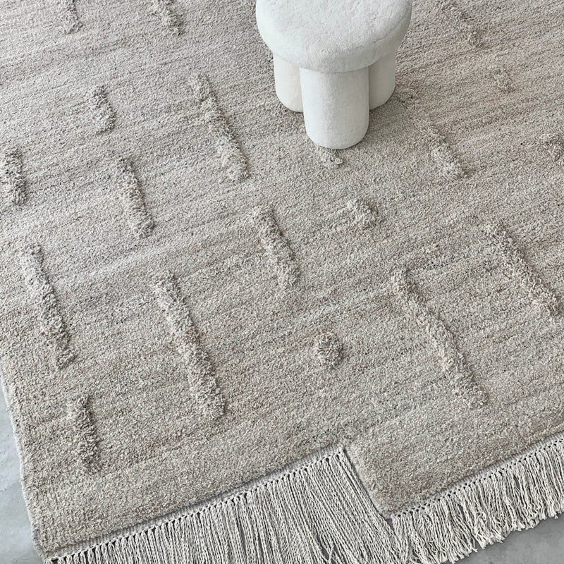 Laine, Natural White - Hand Knotted Rug