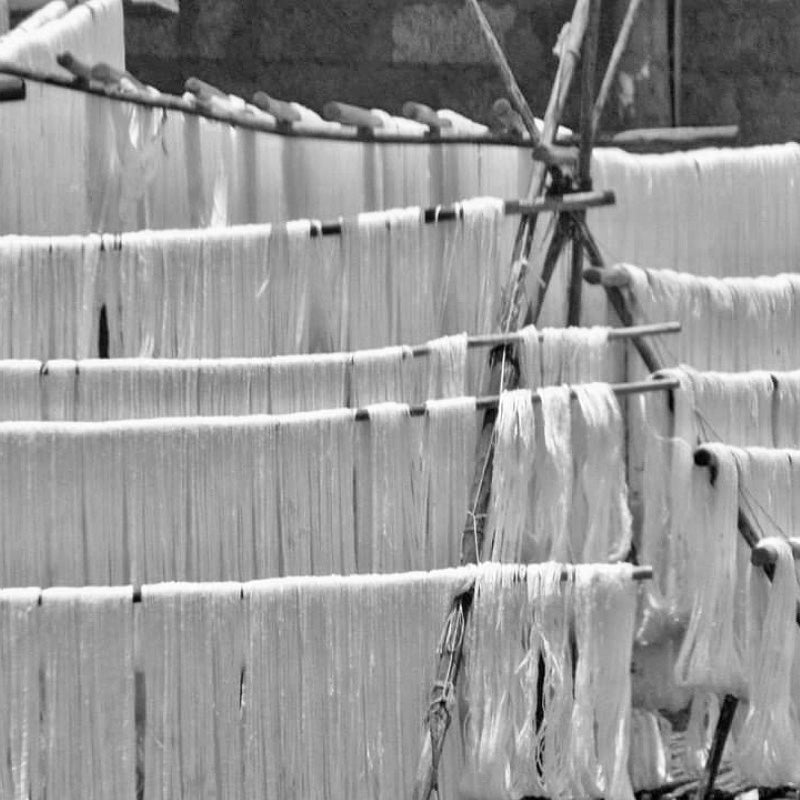 Usva Towel Collection | White with Grey Stripes - Hand Woven