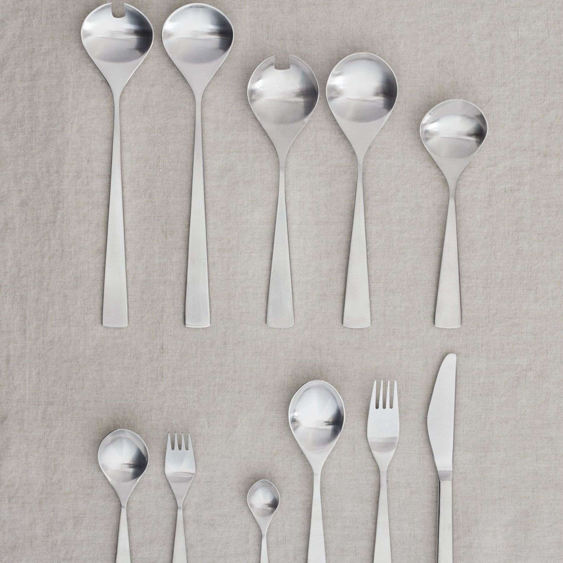 Maya salad servers steel - 6pc. box set