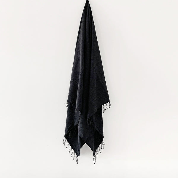 Musta Towel Collection | Pure Black - Hand Woven