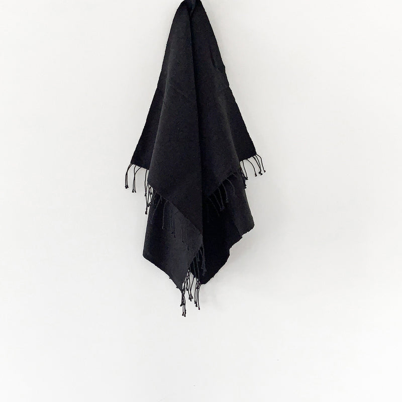 Musta Towel Collection | Pure Black - Hand Woven