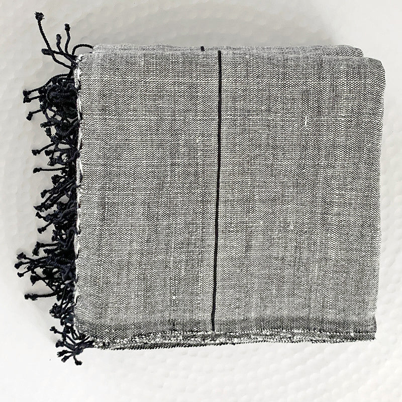 Myrsky Towel Collection | Grey & Black Stripe - Hand Woven