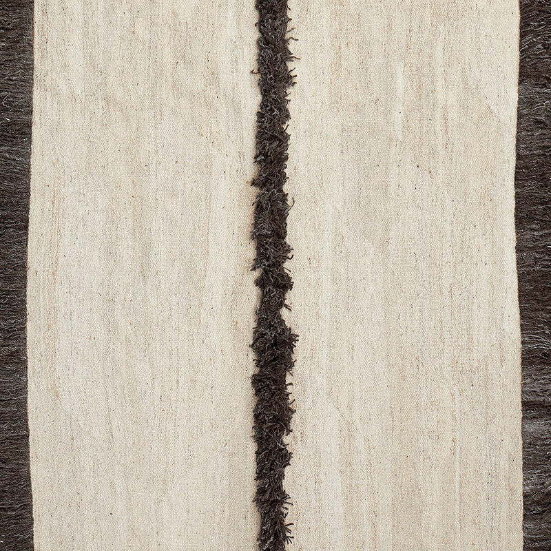 Nurja - White + Black - Hand Woven Rug