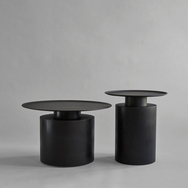 Pillar Coffee Table, Low - Burned Black