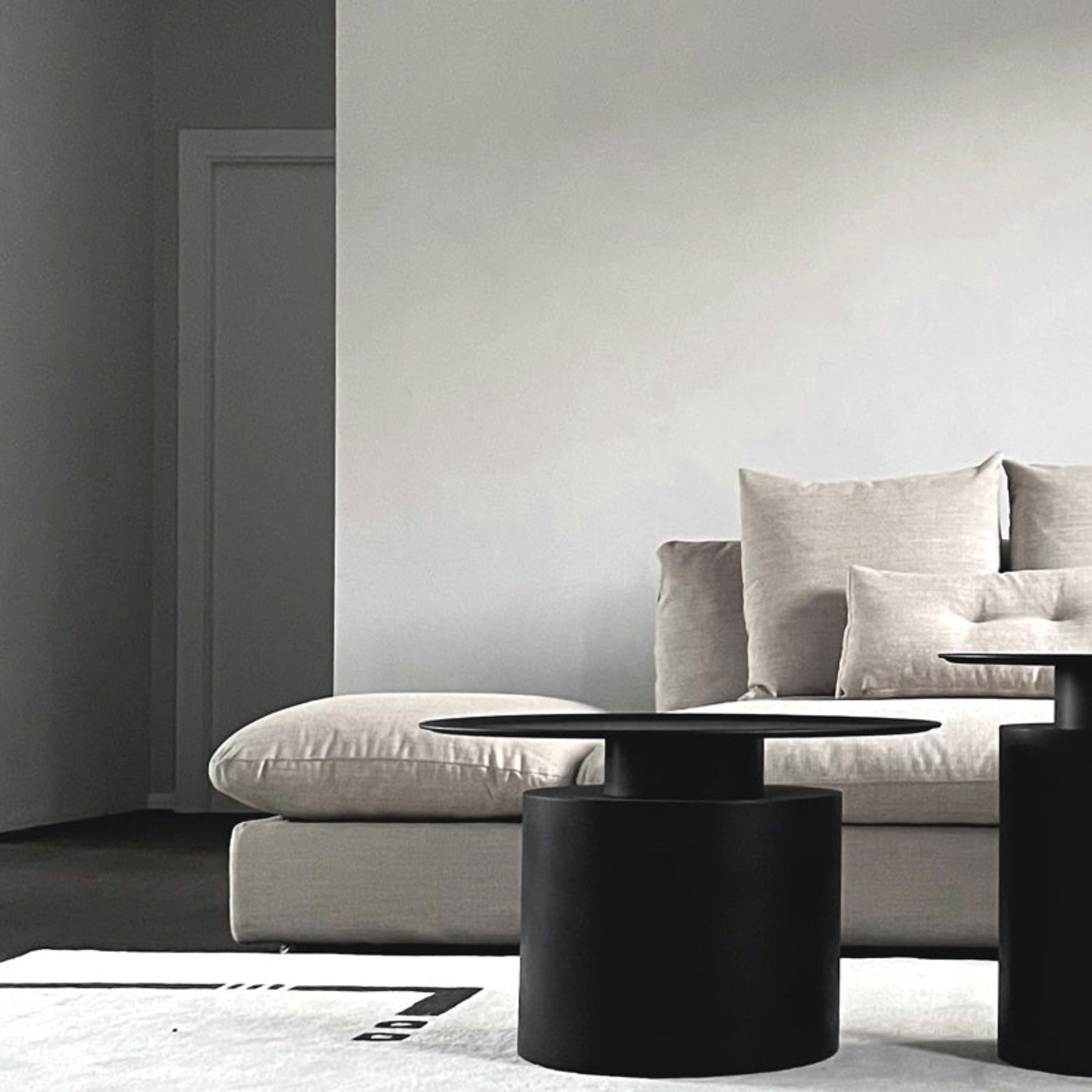 Pillar Coffee Table, Low - Burned Black