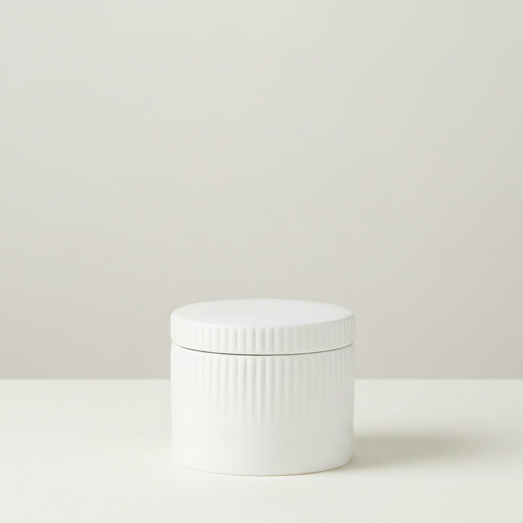 Pleat salt jar - white