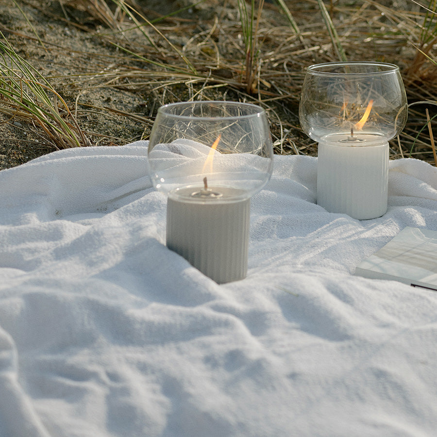 HYGGE hurricane candleholder - white