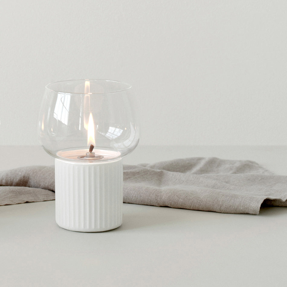 HYGGE hurricane candleholder - white