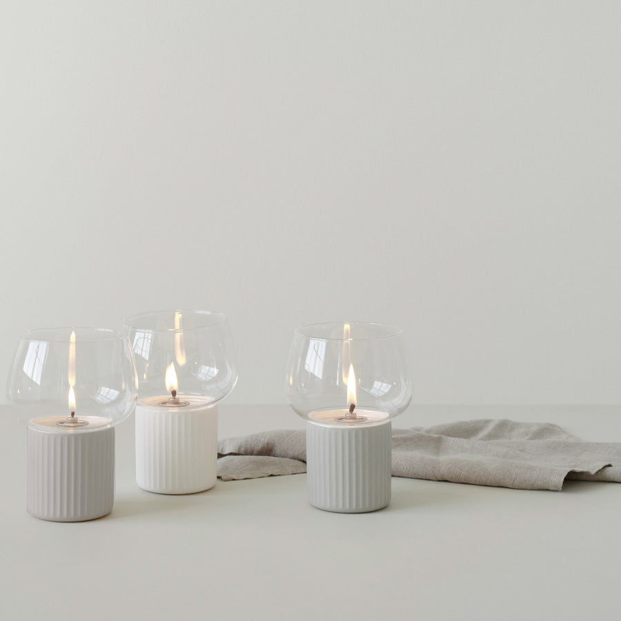 HYGGE hurricane candleholder - white