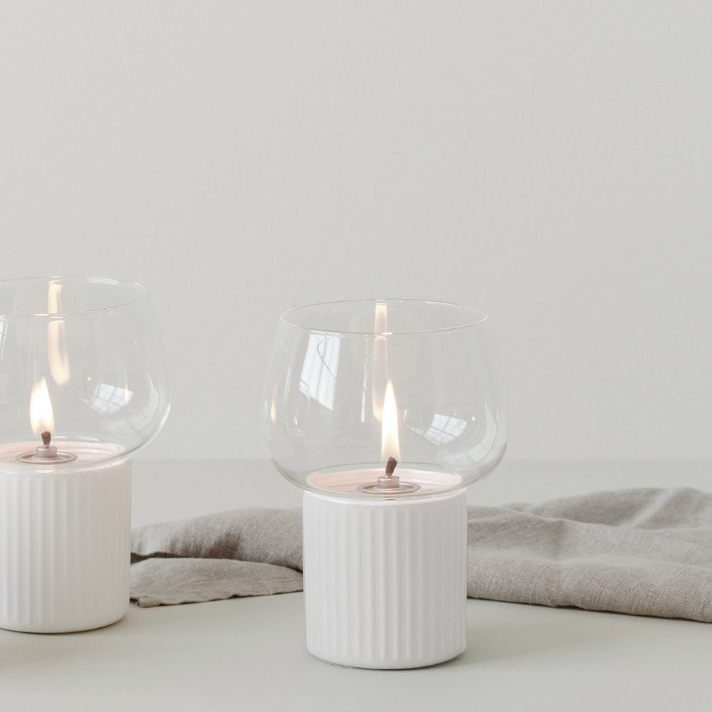 HYGGE hurricane candleholder - white