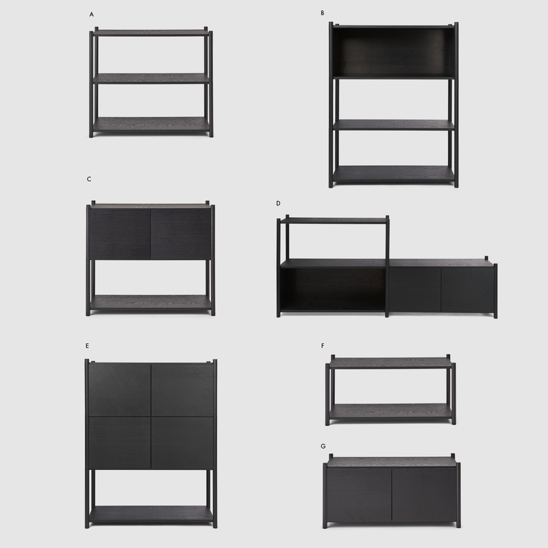 Sceene bookcase D - black oak