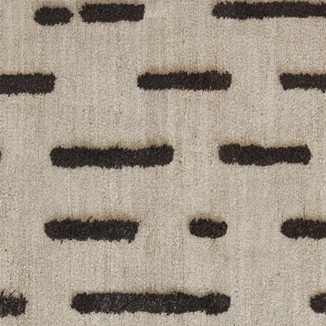 Sera Helsinki, Finnish designed hand-made rugs from Ethiopia, fair-trade, ethically made.  Available exclusively in  North America, Canada and USA, through Studio Nordhaven. Laine Knotted Wool Rug - Black + White - Saaristo Collection