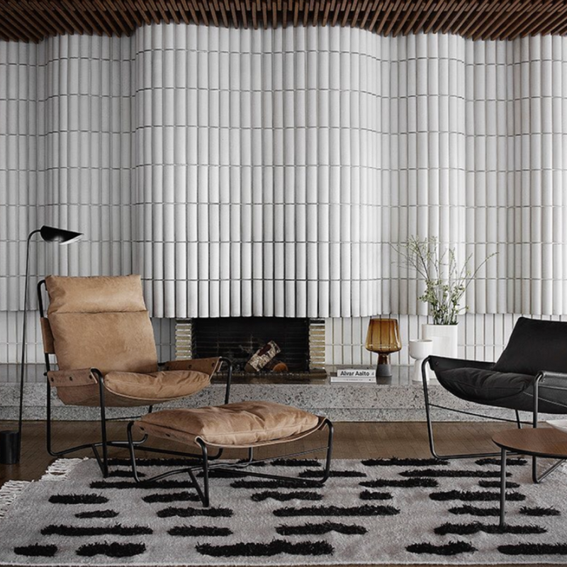 Sera Helsinki, Finnish designed hand-made rugs from Ethiopia, fair-trade, ethically made.  Available exclusively in  North America, Canada and USA, through Studio Nordhaven. Laine Woven Rug - White + Black - Saaristo Collection