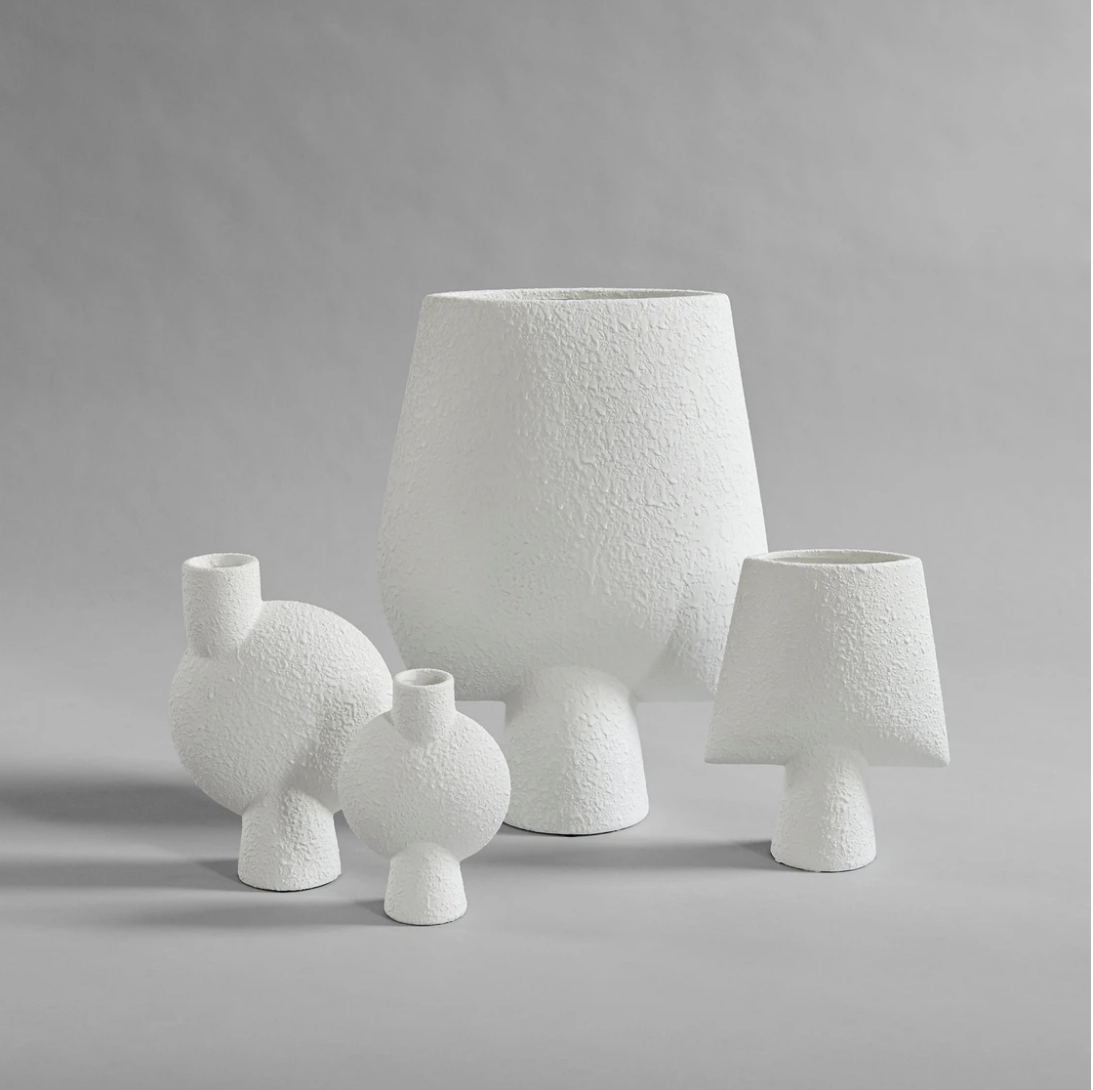 Sphere Vase Square, Mini - Bubble White