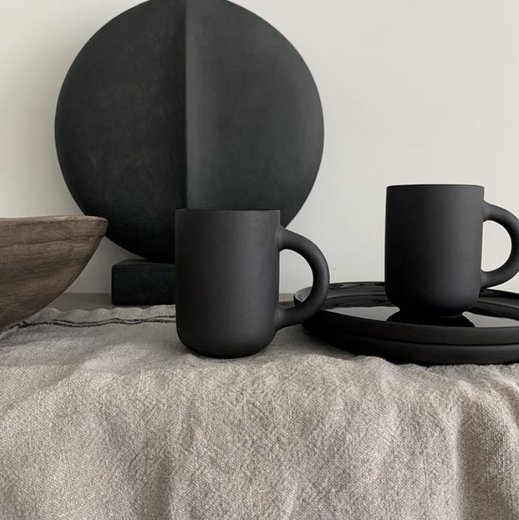 Theo mug, set of 2 - matte black