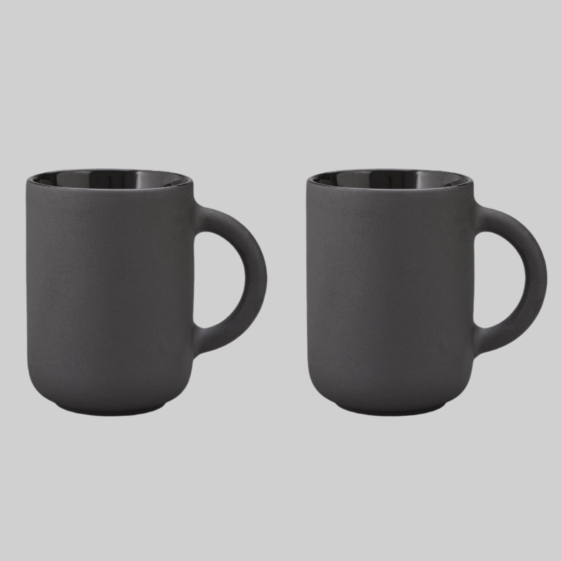 Theo mug, set of 2 - matte black