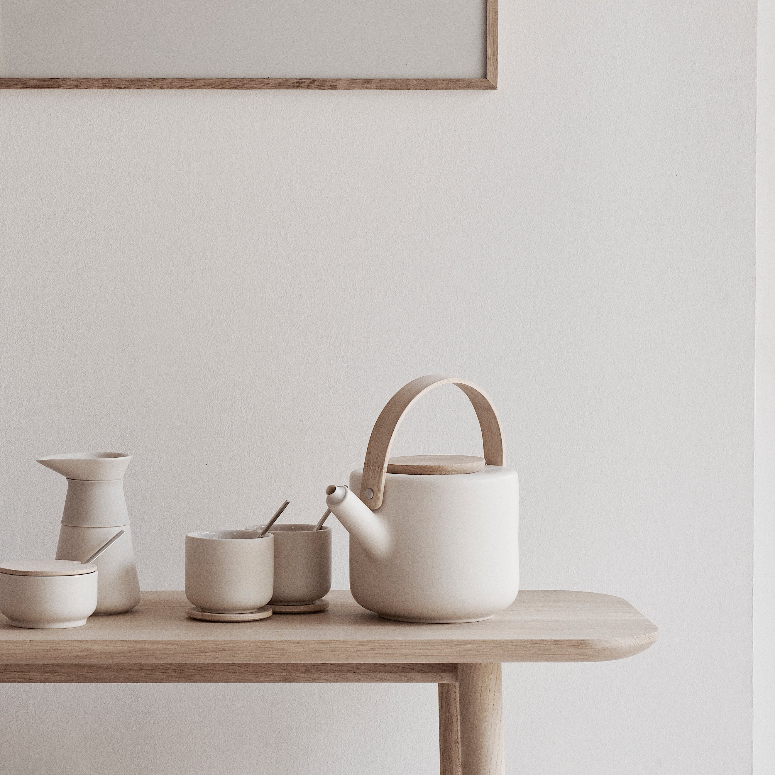 Theo cup, with coaster/lid - sand