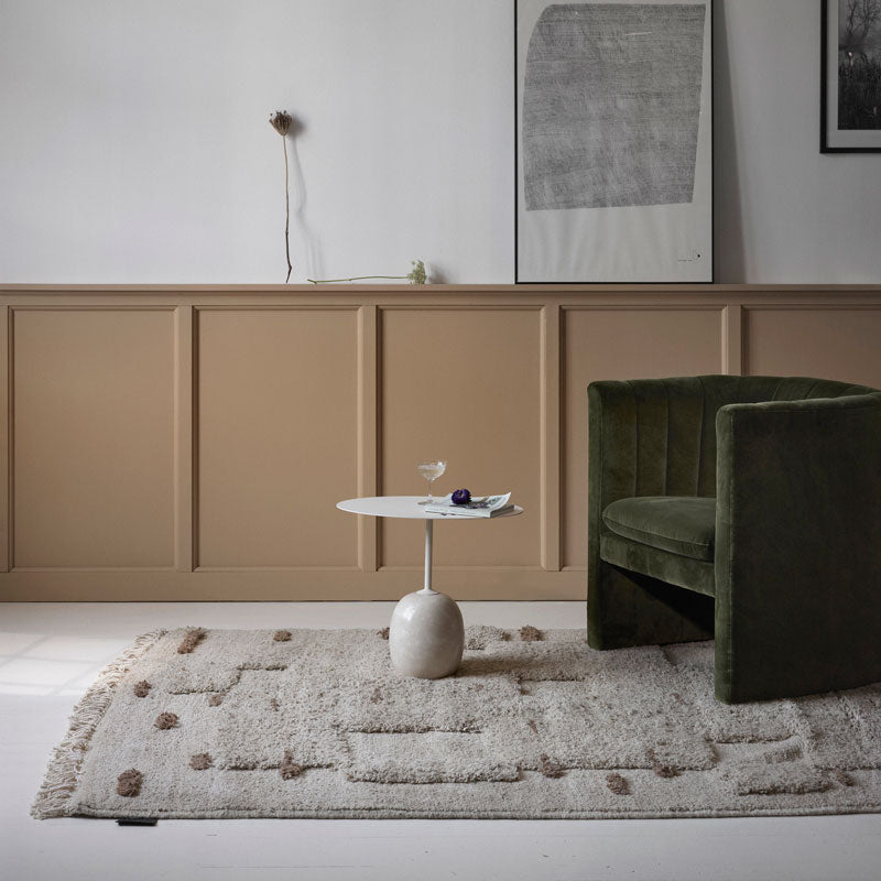 Sera Helsinki, Finnish designed hand-made rugs from Ethiopia, fair-trade, ethically made.  Available exclusively in  North America, Canada and USA, through Studio Nordhaven. Luoto Knotted Wool Rug - Saaristo Collection